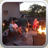 Marty, Sharm, Gary, and Linda,  with Cindy and Mike in back